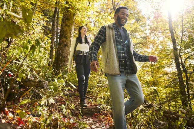 Couple hiking in Asheville Couple hiking in Asheville