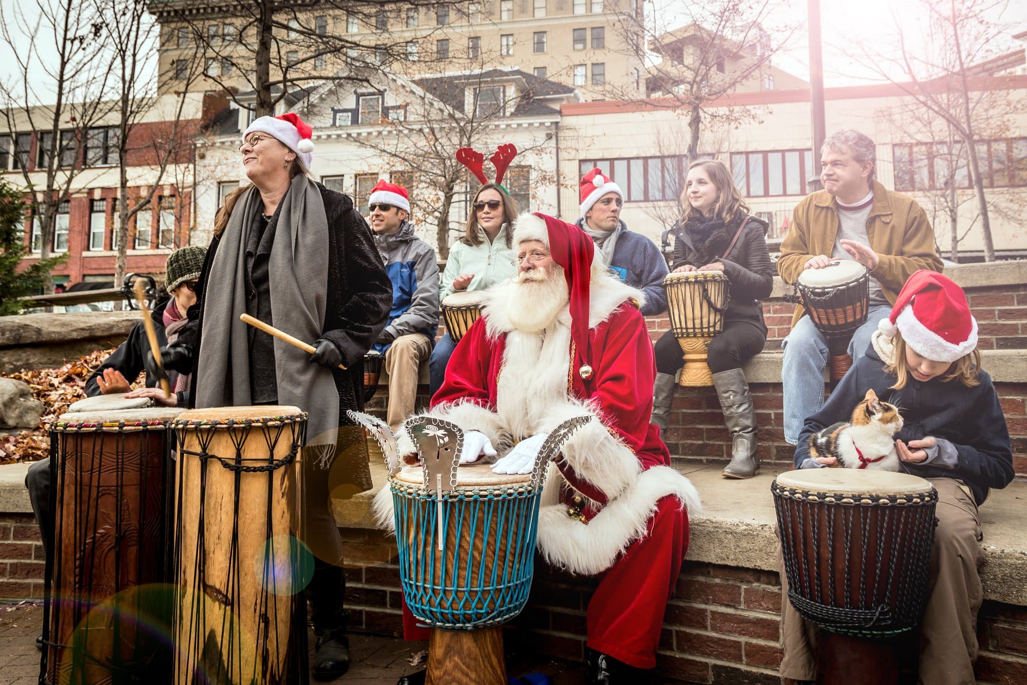 Santa at the Asheville Drum Circle Santa at the Asheville Drum Circle